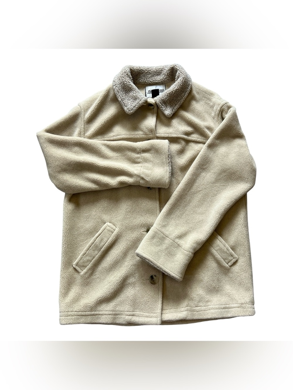 John Caruana  Cream Colored Sherpa-Lined Fleece Women Jacket
